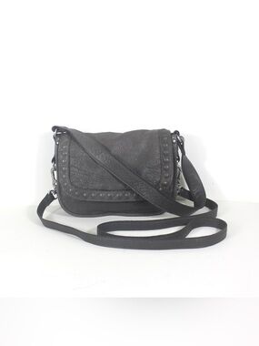 Y2K Vintage LK Liebskind Berlin Gray Pebbled Leather Crossbody Shoulder Bag Purs